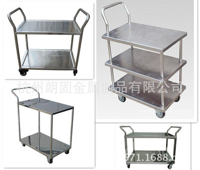 【三层双扶手不锈钢推车 实验手推车】价格,厂家,图片,手推车,杭州朗固金属制品-