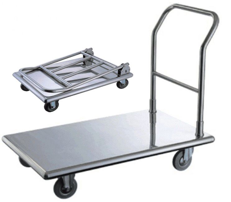 不锈钢平板手推车 高效静音的现代搬运解决方案