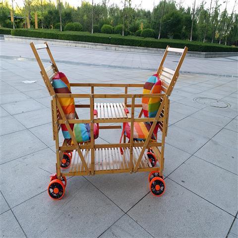 双胞胎竹子手推车 承载传统与温情的轻便之选